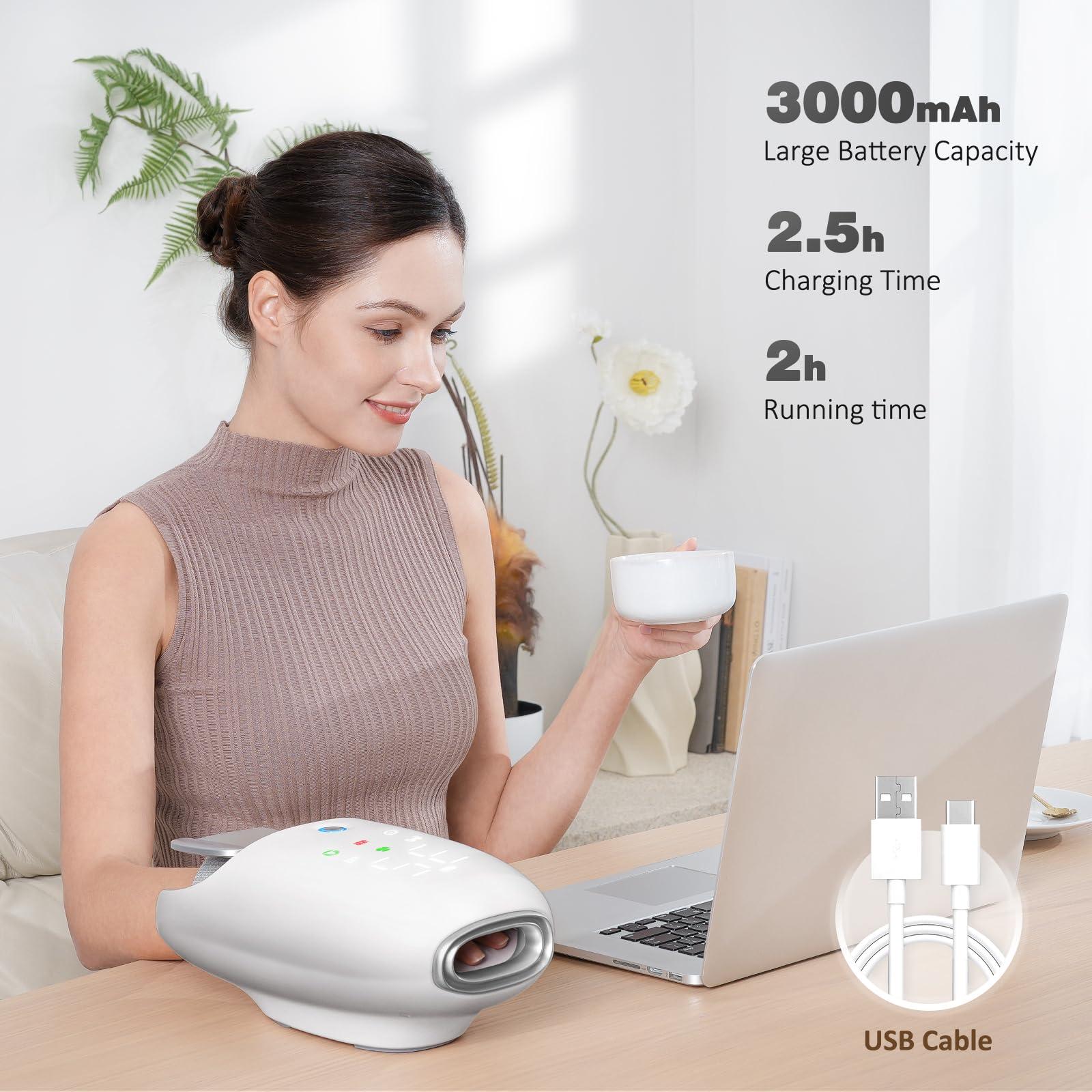 KNQZE KNQZE Foot Massager Machine with Heat, Shiatsu Deep Kneading Foot Massager with Remote, Compression, Hand Massager with Heat and Compression & Kneading Massage for Arthritis Carpal Tunnel Pain Relief
