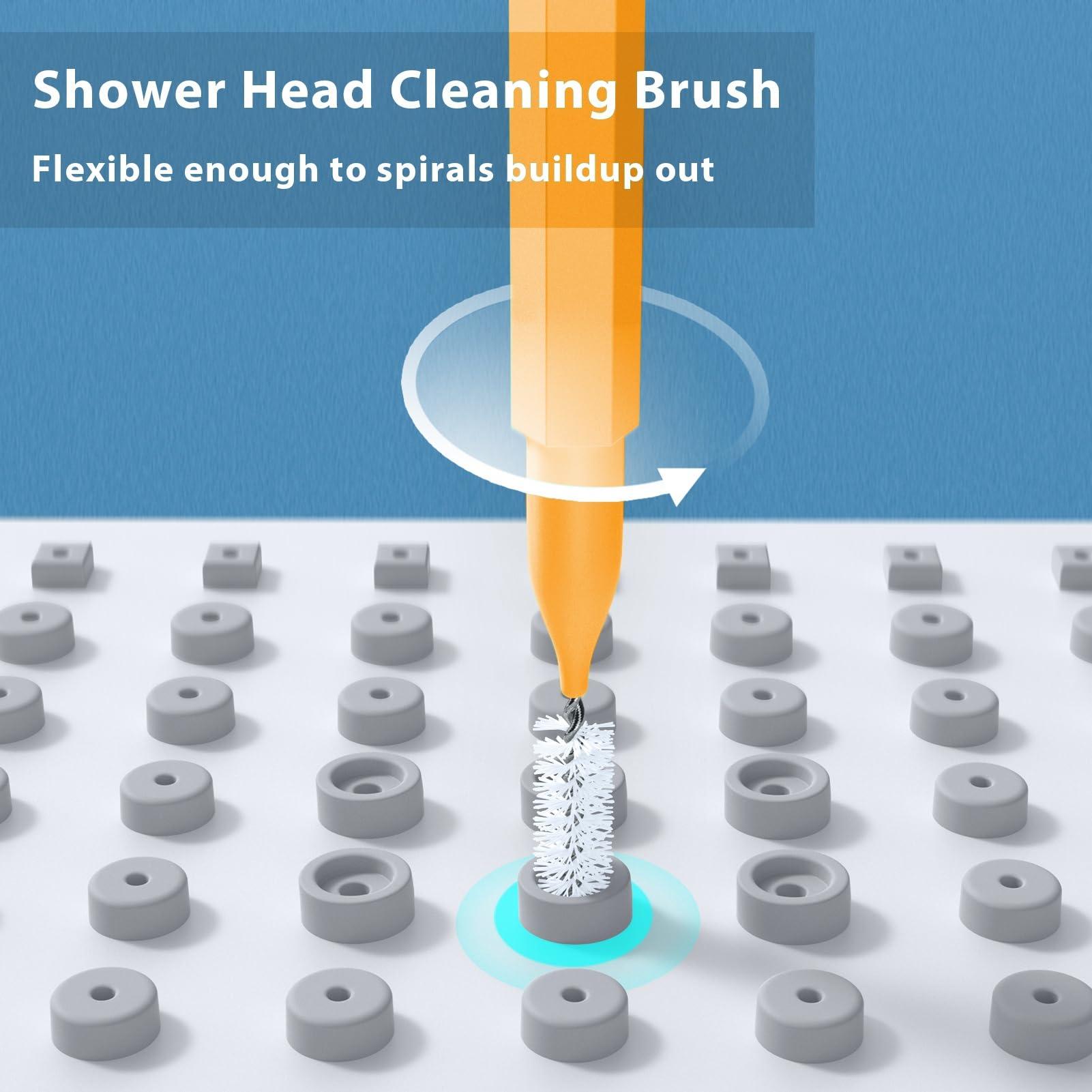 Lumkew Lumkew 30 Pcs Shower Head Cleaner Tool, Small Gaps Hole Anti-Clogging Shower Head Cleaning Brush, Showerhead Cleaner Picks Tiny Nozzle, Orange Blue