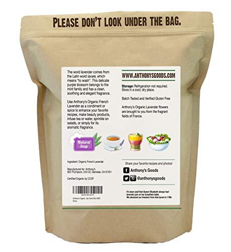 Anthony's Anthony's Organic French Lavender Petals, 5 oz, Extra Grade, Dried, Gluten Free & Non GMO