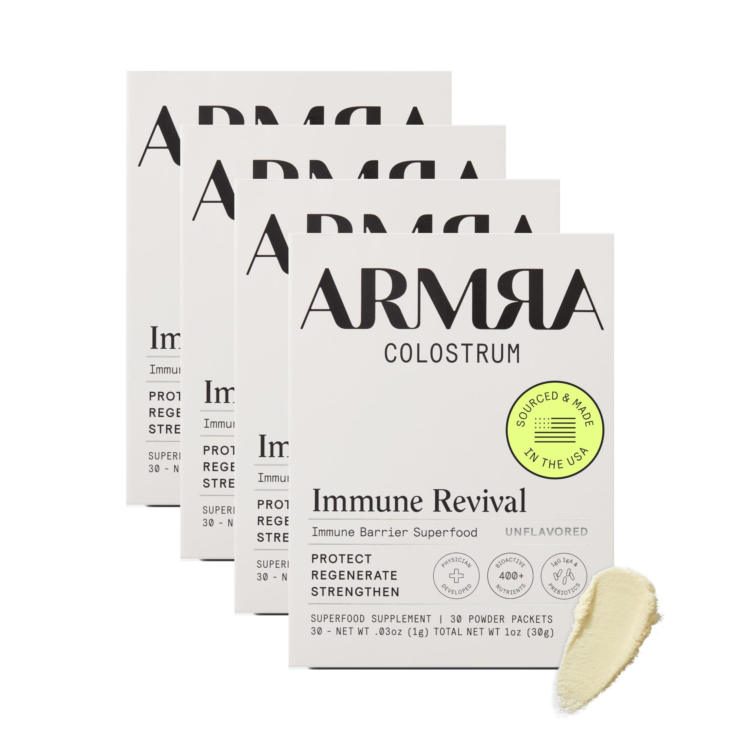 ARMRA ARMRA Colostrum Premium Powder, Grass Fed, Gut Health Bloating Immunity Skin & Hair, Contains 400+ Bioactive Nutrients, Keto, Gluten & Fat Free (Unflavored Bundle | 120 Servings)