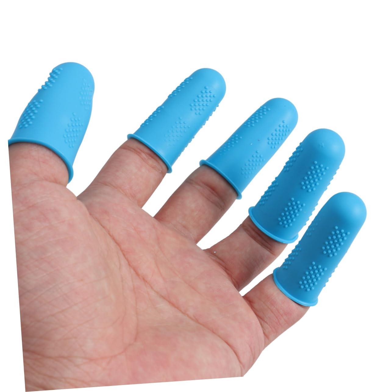 COLLBATH COLLBATH Silicone 12 Pcs Fingertip Protectors Gloves Nail Non-Slip and Flexible