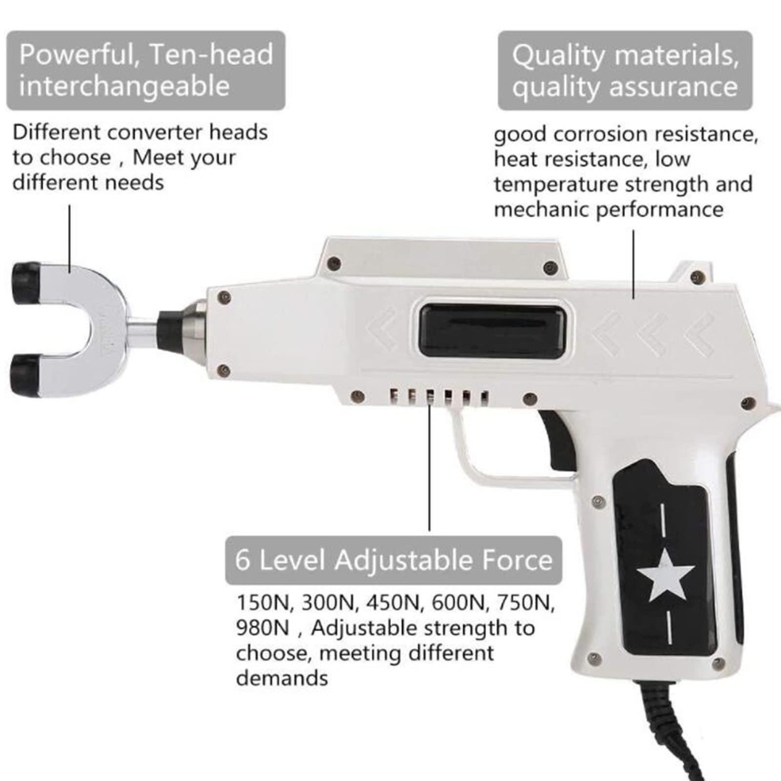 HNCXHX HNCXHX Electric Spine Chiropractor,Chiropractic Adjustment Tool Pulse Gun,Chiropractic Activator Chiropractic Massage Gun for Spinal Joint Pain,Scoliosis,Thoracic and Lumbar,Silver