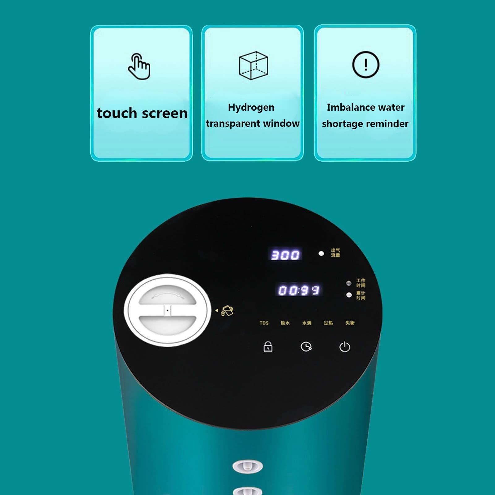 FXNFXLA FXNFXLA Hydrogen Inhalation Machine, 99.99% High Purity H2 Hydrogen Inhaler, 4 Hours Continuous H2 Supply, SPE/PEM Ionizer, for Home Office(Size:300ml/min,Color:Single Suction)