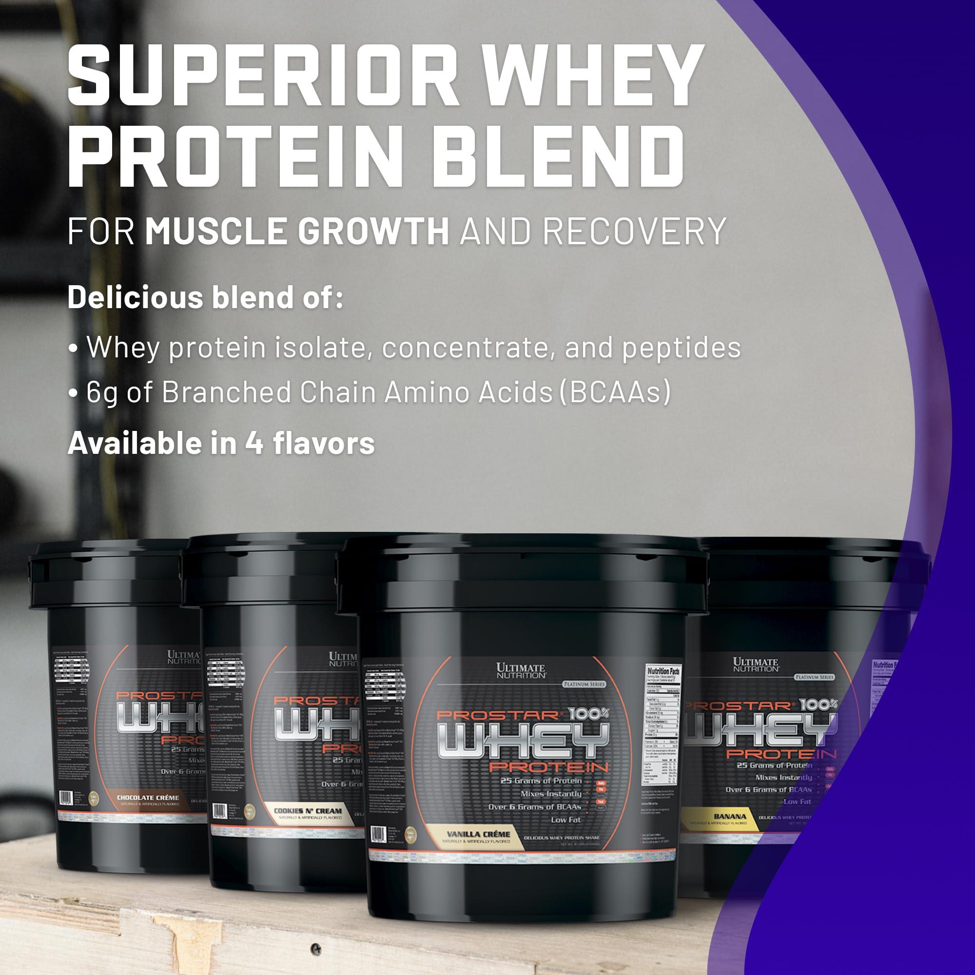 Ultimate Nutrition Ultimate Nutrition Prostar Whey Protein Powder Isolate, Vanilla - Low Carb, High Protein Powder Shake for Muscle Gain & Recovery - Low Sodium, Low-Fat & Keto Friendly - 10 lbs Bucket