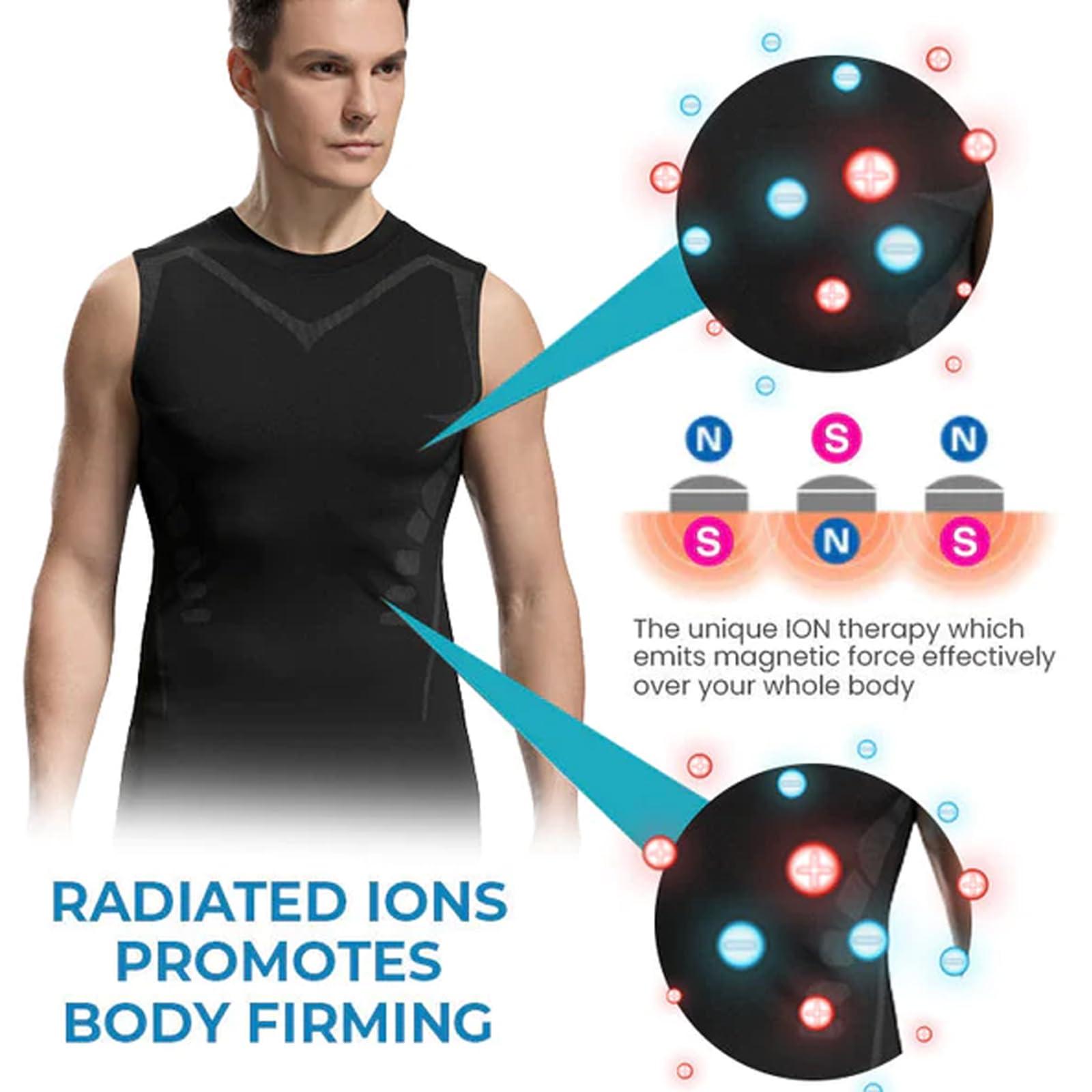 Beercaar Energxcel Ionic Shaping Vest, Buhooh 2023 New Version Ionic Shaping Vest, Comfortable and Breathable (Black+White, 3XL)