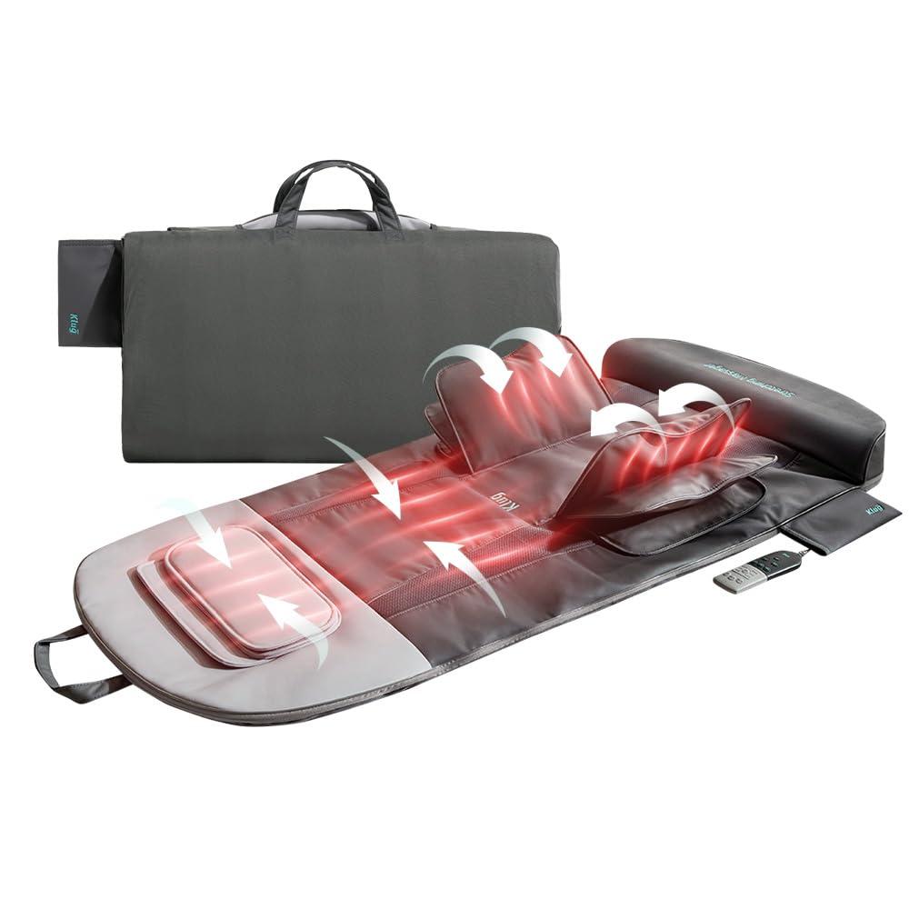 Klug Klug Stretching Massager Ultra, Effortless auto-Stretching Mat, Ease Back & Neck Pain with 3 Intensity Levels 7 Exceptional Programs, 2 Levels of Heat Function, Foldable & Portable Design