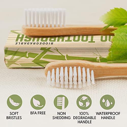 24k Organic Natural Bamboo Wood Toothbrush Soft White Bristles by 24k Organic--Biodegradable, BPA Free, Eco-Friendly, Vegan Friendly, Environmentally Clean–Go Green Dental Care for Entire Family (Single Pack)