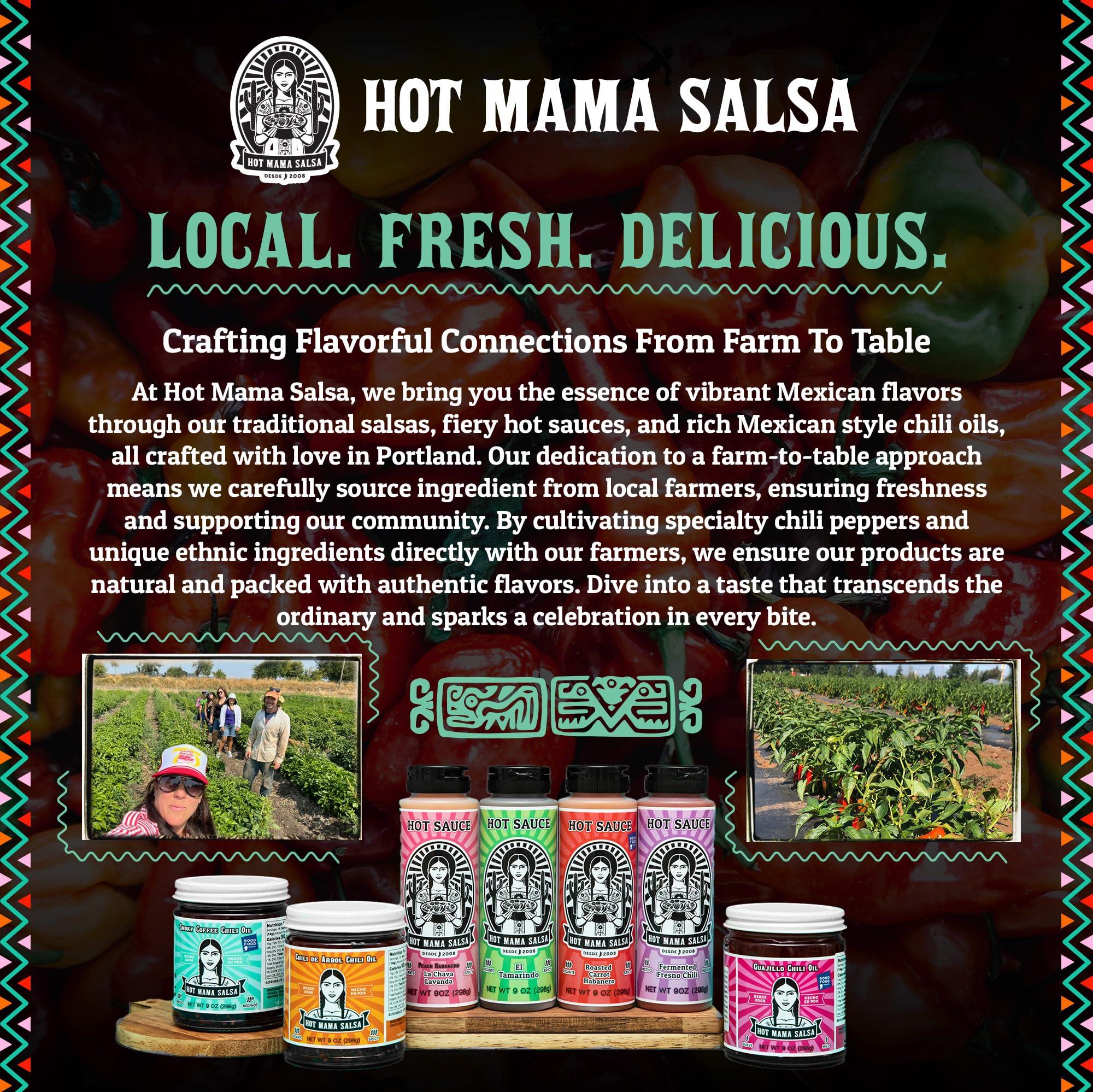 Hot Mama Salsa Hot Mama Salsa Smoky Coffee Chili Oil A Chili Oil Rich in Antioxidants, Low Calorie, No Preservatives, Additives, or GMOs Perfect for Mushrooms, Shrimp, Veggies, Soups, Pastas, Eggs 9 fl oz