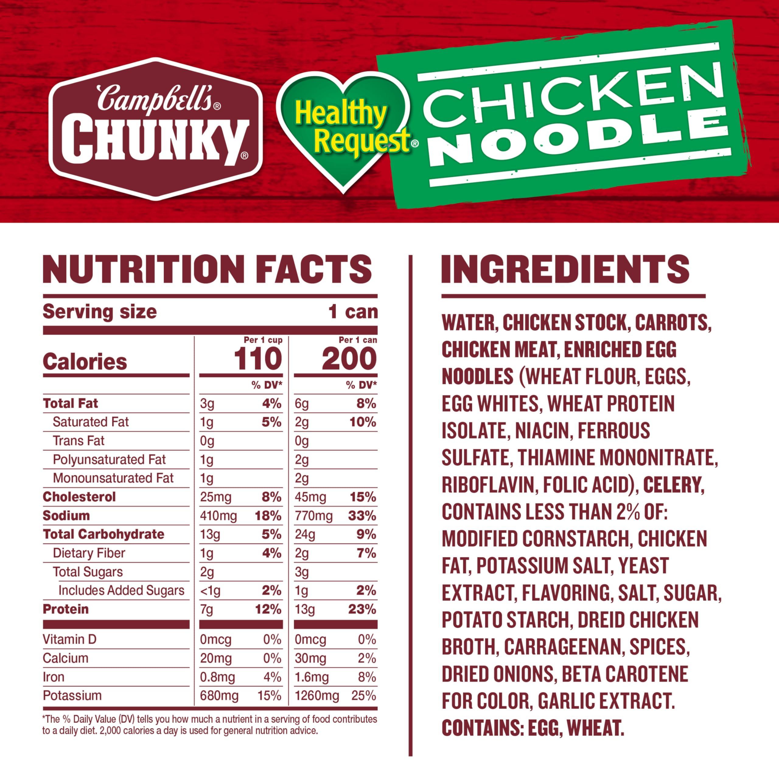 Campbell's Campbells Chunky Soup, Healthy Request Chicken Noodle Soup,16.1 Oz Can