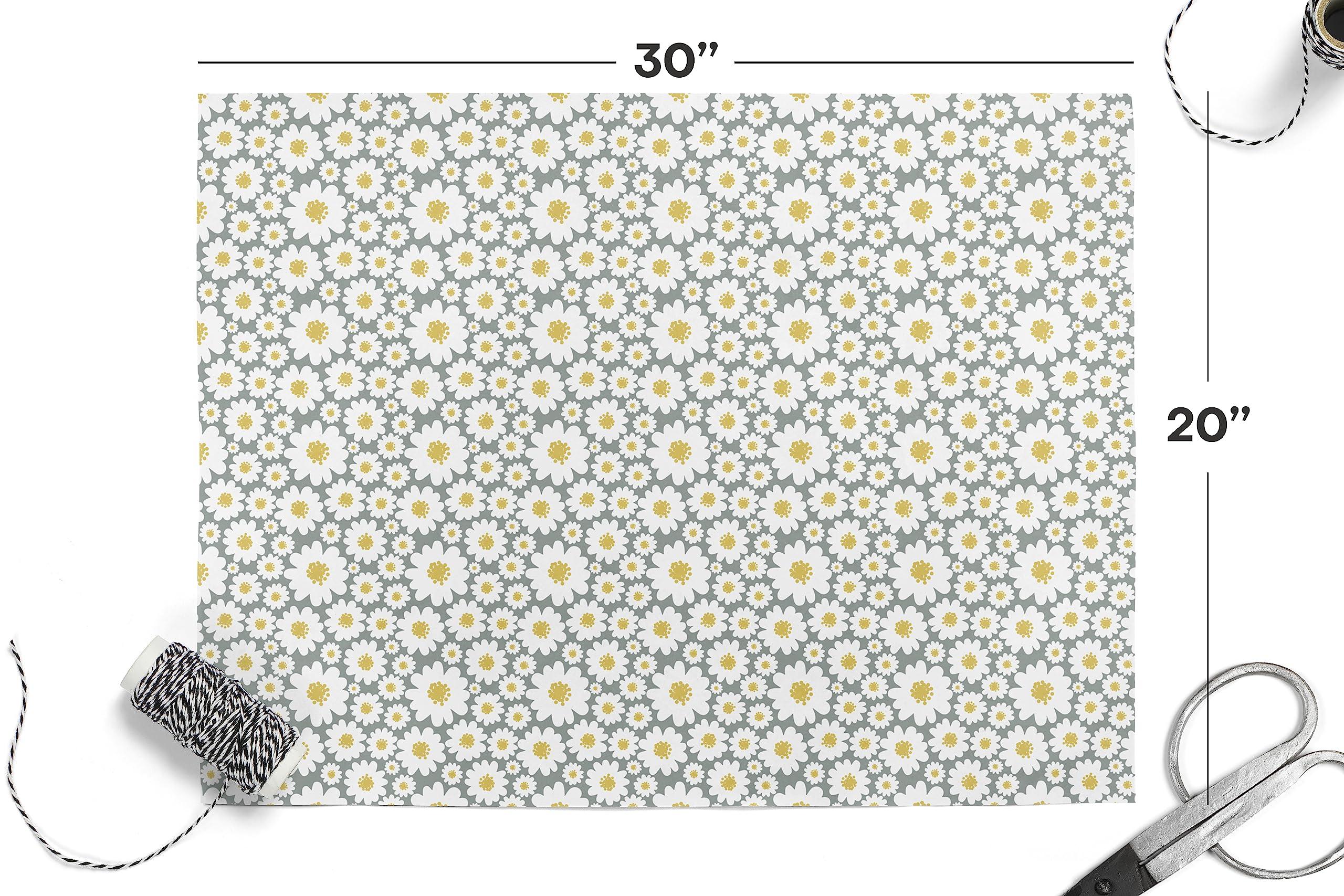 Package Mint Package Mint Floral Tissue Paper for Gift Wrapping (100 Sheets, 20x30 inch)-Colored, Decorative, Daisy Print Tissue Paper for Gift Bags, Packaging, and Small Business