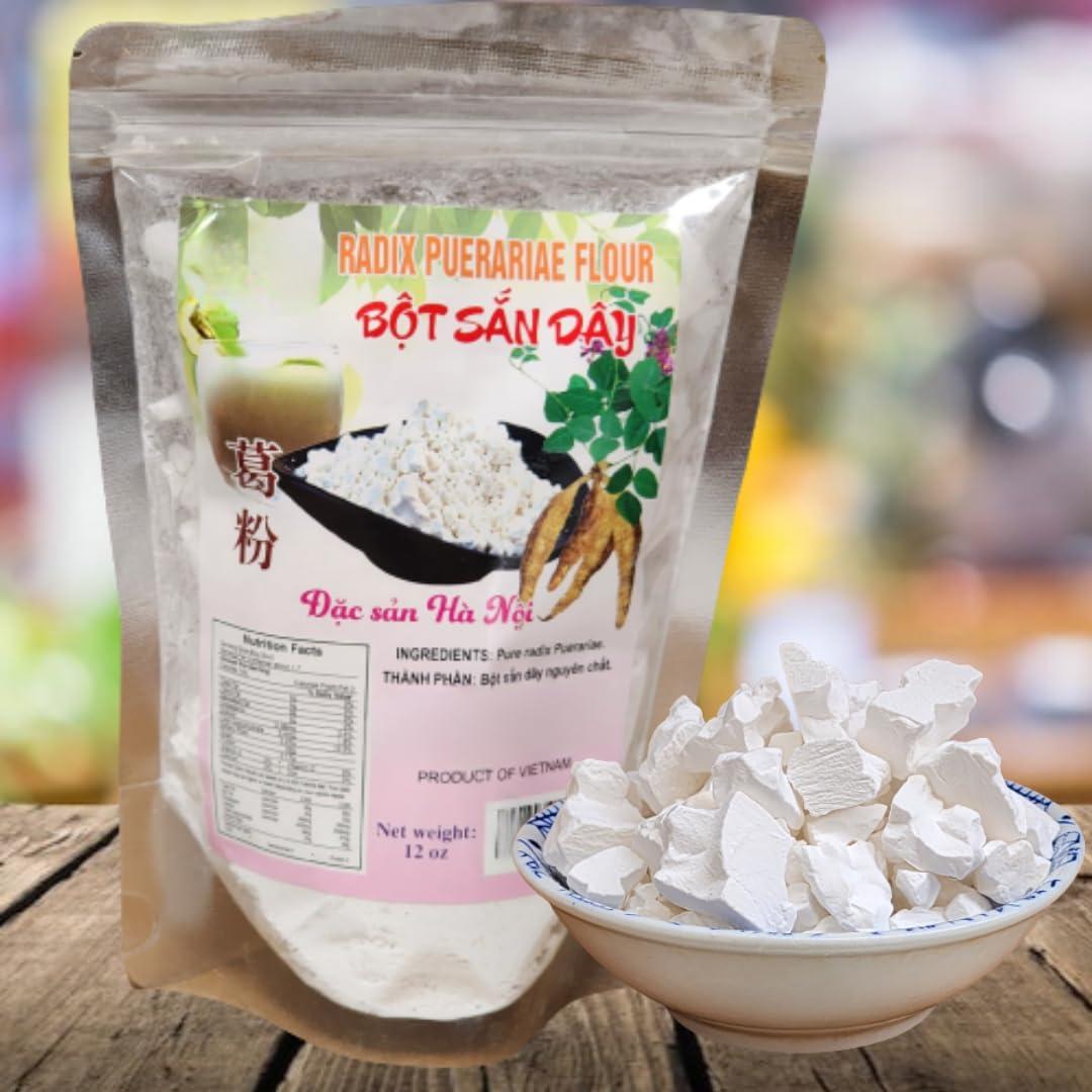 mekoman Arrowroot Chunks, Radix Puerariae Flour, Snack Sized of Crunchy Arrow Roots Starch, Gluten-Free Cornstarch Substitutes Thickening Ingredient for Cooking, Baking, and More - Ideal for Sauces, Soups,