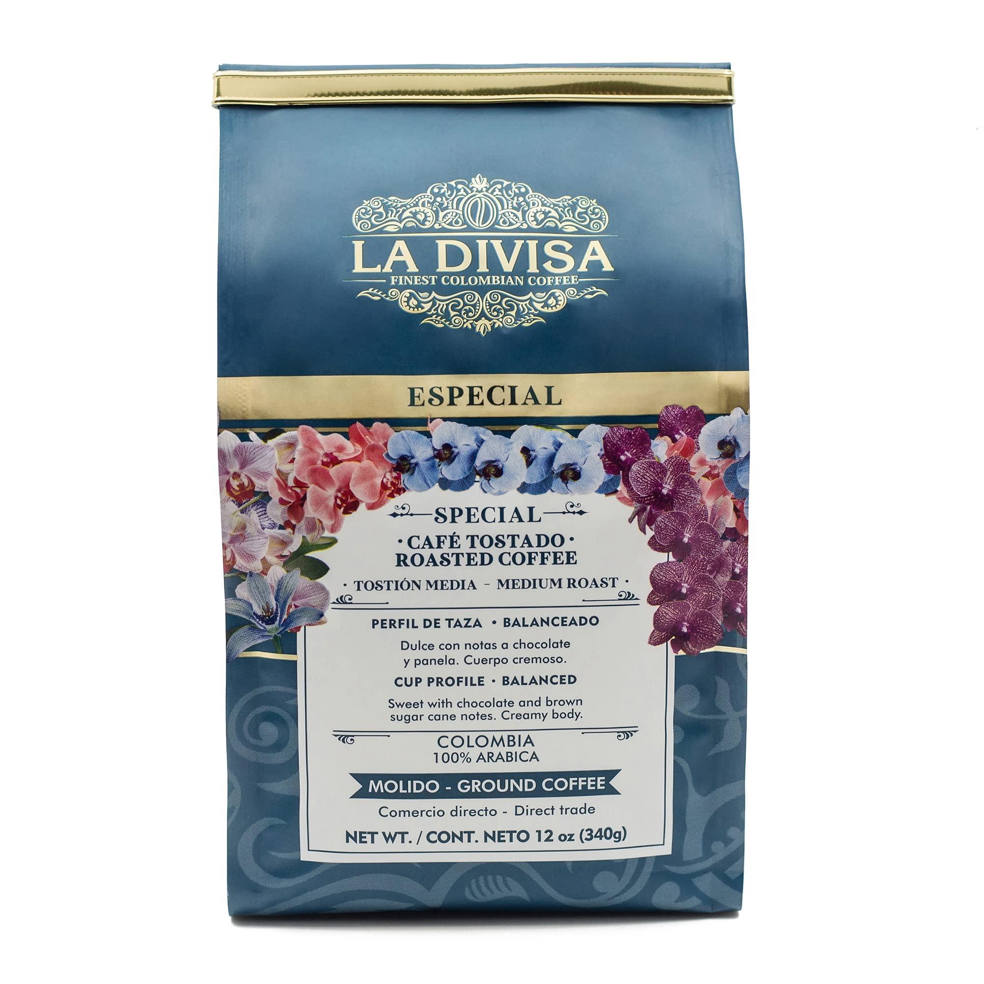 La Divisa La Divisa - Finest Colombian Coffee. Medium Roast (Special), Ground (12oz Bag). Always Fresh, Specialty and Single Origin Arabic Coffee Beans