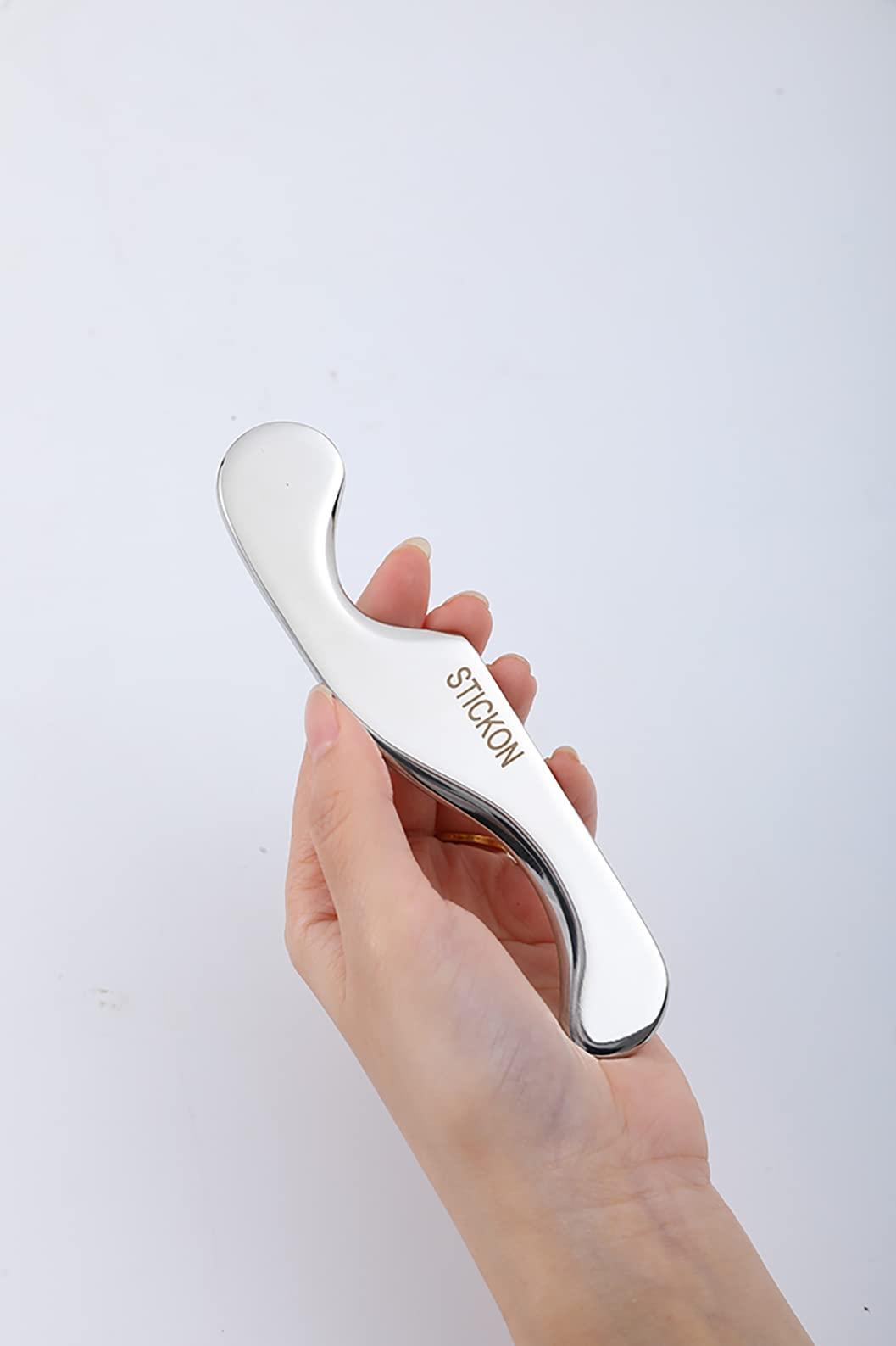 STICKON STICKON Stainless Steel Gua Sha Muscle Scraper Tools Set 3 in 1 Scraping Massage Tools for Physical Therapy, IASTM Tools Massage Scraper Kit, Soft Tissue Mobilization Tool (STICKON-38)