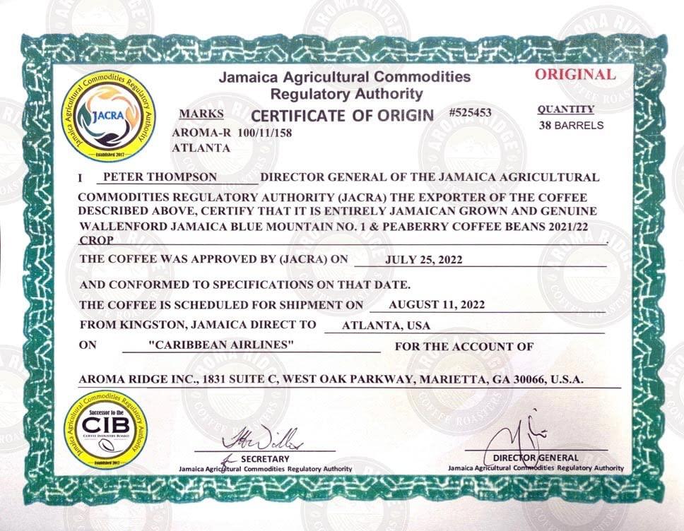 Aroma Ridge Aroma Ridge Jamaica Blue Mountain Coffee Ground 8oz Gift Box - Medium Roast Fresh Roasted in USA - 100% Pure and Authentic Jamaican Gourmet Coffee with a Smooth Milk Chocolate Finish | Grade 01