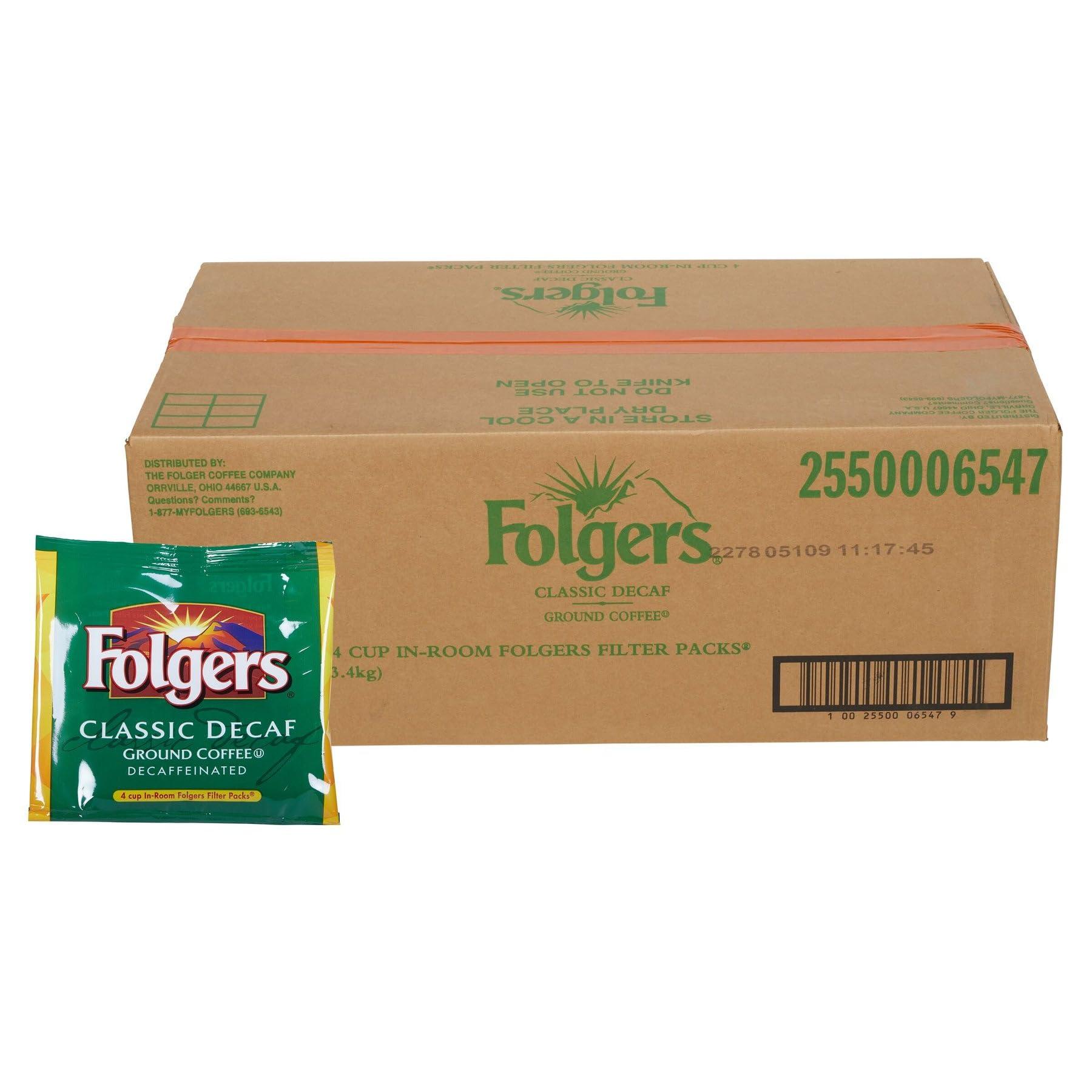 Folgers Folgers - Coffee Filter Packs, Decaffeinated, In-Room Lodging, .9Oz, 200/Carton