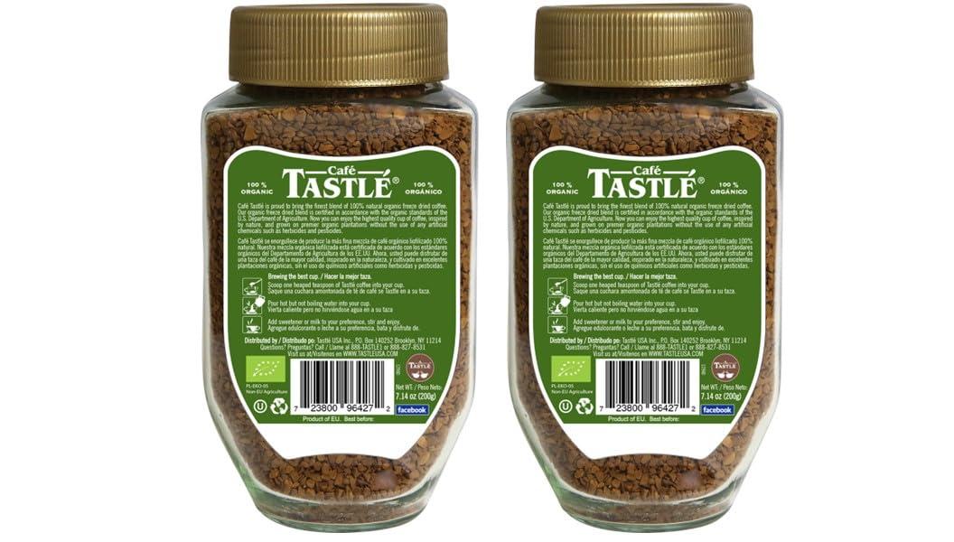 Cafe Tastlé Cafe Tastl 100% Organic Instant Coffee, 2 jars of 7.14 oz (14.28 Oz)