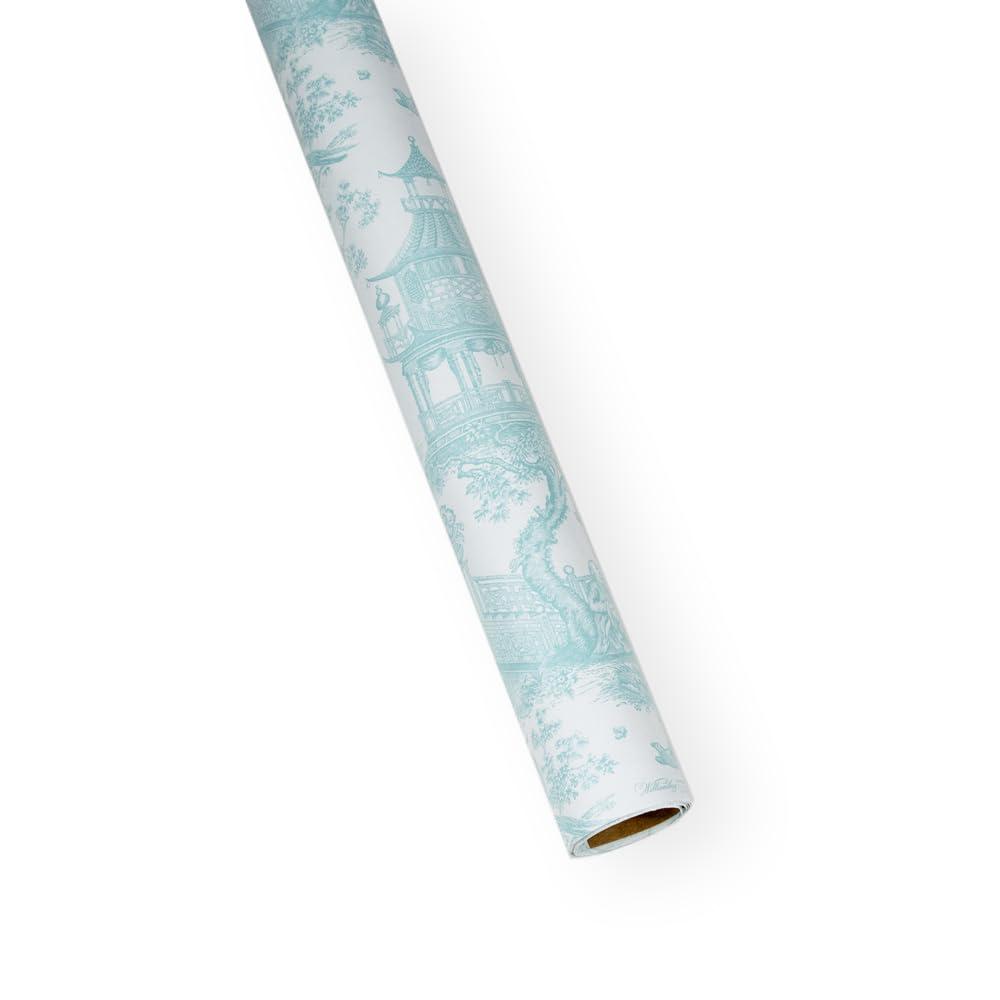 Caspari Caspari Chinoiserie Toile Reversible Gift Wrapping Paper in Robin\'s Egg - 30\" x 8\' Roll, 2 Rolls