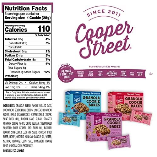 COOPER STREET Cooper Street Granola Cookie Bake - Chewy Granola Bars with Chia, Flax, Buckwheat and Oats in Delicious Oatmeal Cranberry Flavor | Individually Wrapped Healthy Breakfast Bars | 1 oz | 48 Pack