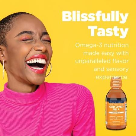 Wiley's Finest Wiley's Finest Wild Alaskan Fish Oil Cod Liver Oil - Orange Flavored Omega-3 Fish Oil Supplement - 755mg Omega-3s - 8.45 Oz (50 Servings)