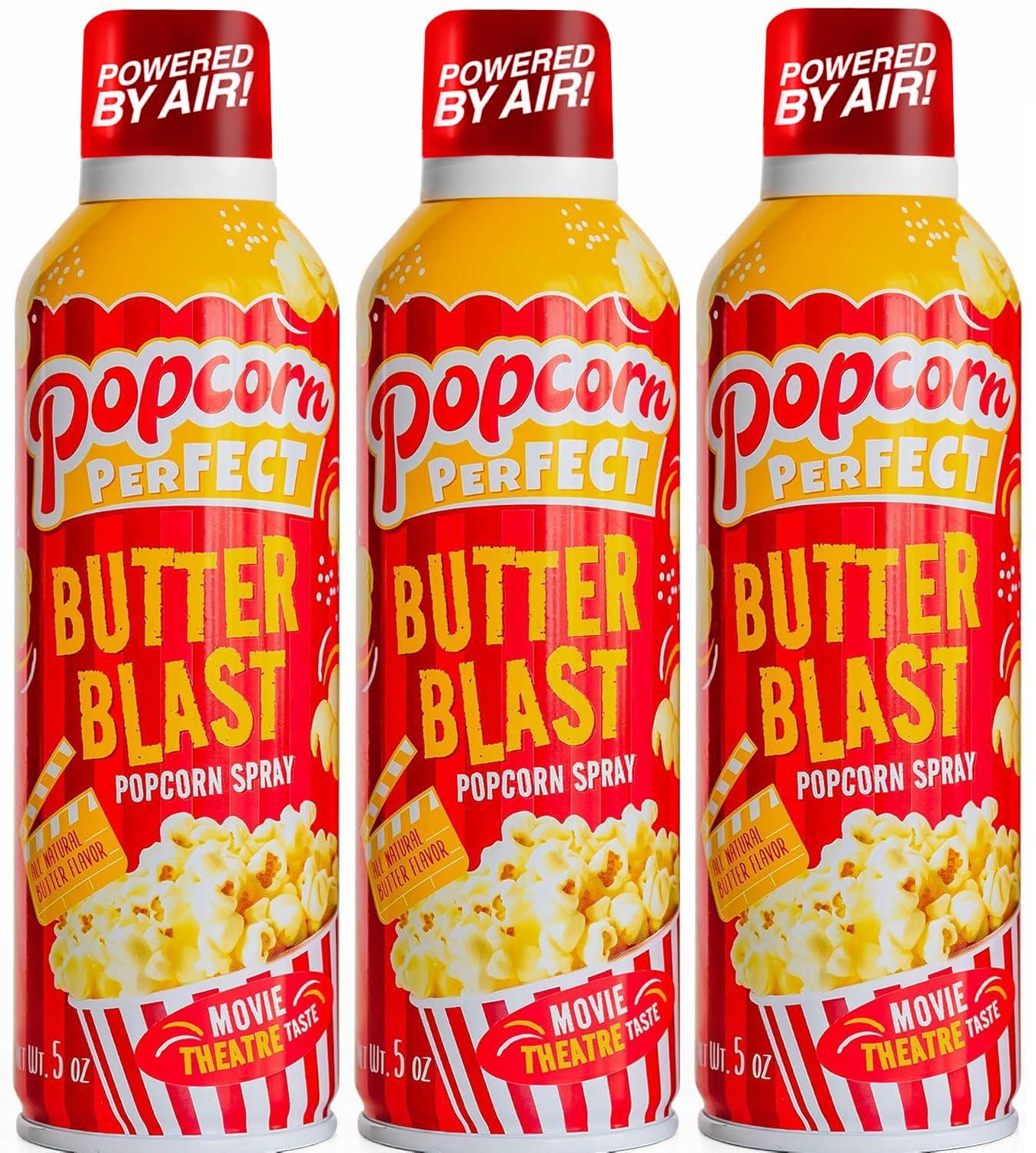 Popcorn Perfect POPCORN PERFECT: Popcorn Butter spray for Microwave and Popcorn Maker, Pop Corn Alternative to Oil, Tastes like Movie Theatre Butter, Better than Kettle corn & Dry Seasoning Toppings, 5 oz (3 Pack)