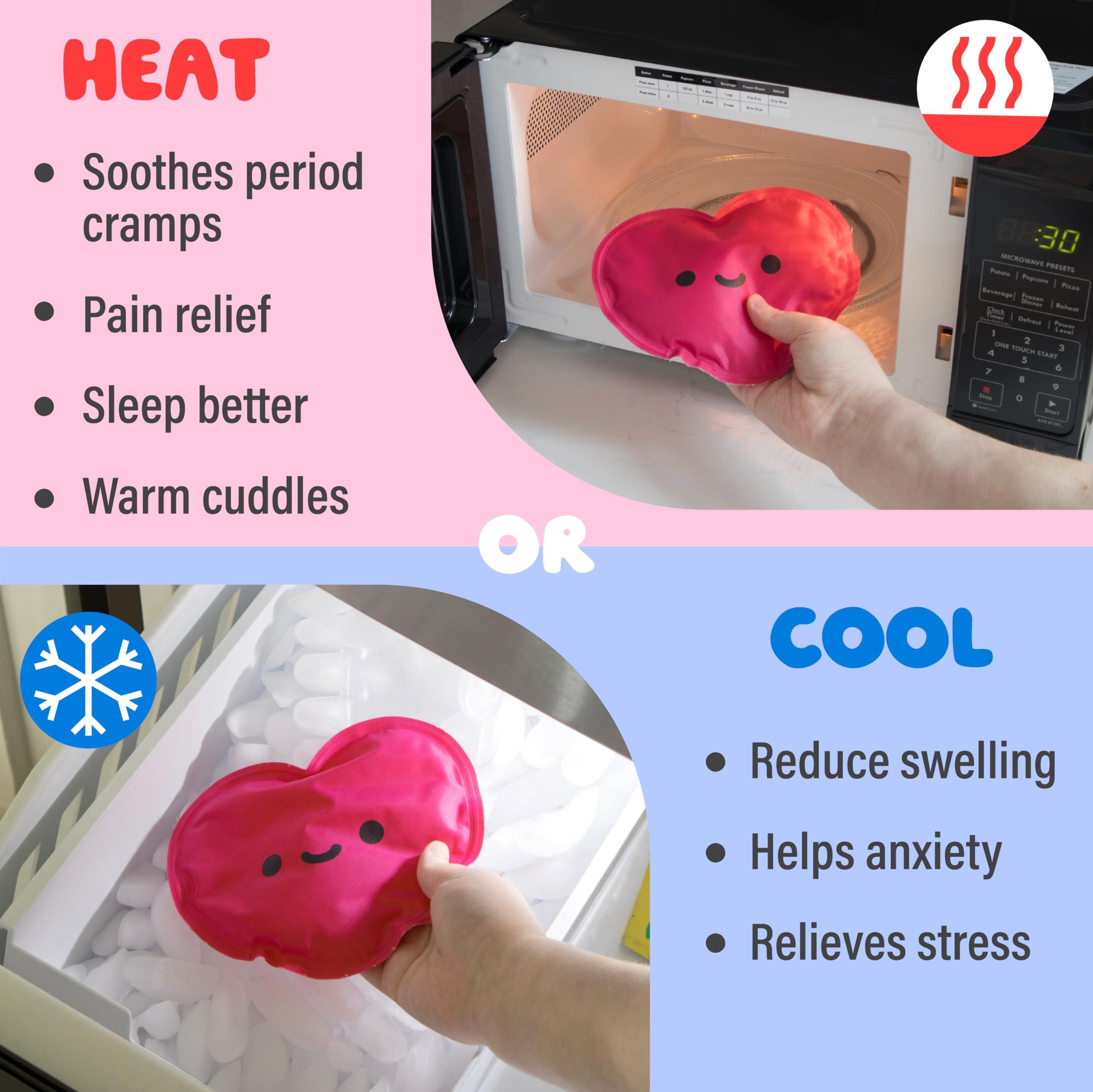Shopzoki Heatable Strawberry Scented Cow Plush for Period Cramp Relief & Emotional Support, Microwavable Soft Toy Plushies, Coolable Stuffed Animal for Anxiety, Cute Heating Pad for Pain Relief