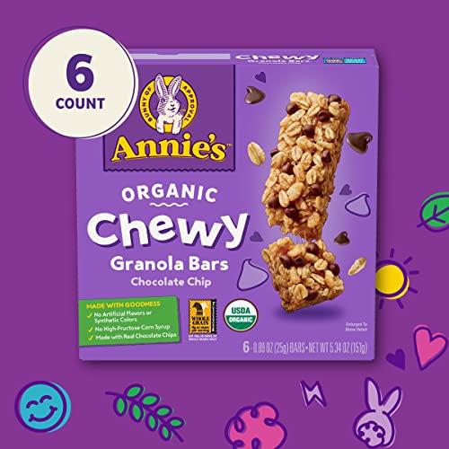 Annie's Homegrown Annie's Organic Chewy Granola Bars, Chocolate Chip, 6 Bars, 5.34 oz