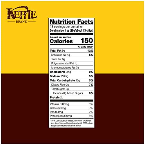 Kettle Brand Kettle Brand Potato Chips, Sea Salt Kettle Chips, Party Size, 13 Oz (Pack of 9)