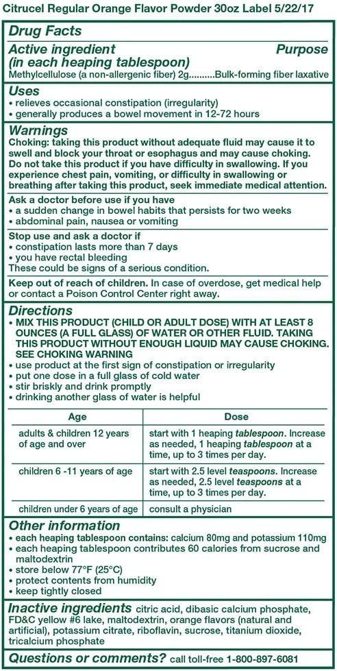 CITRUCEL Citrucel Orange, 30 Ounce