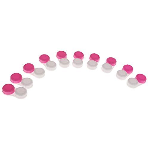 Inzopo Inzopo Double Contact Lenses Container Holder Storage Boxes Soak Eye Care red Pink