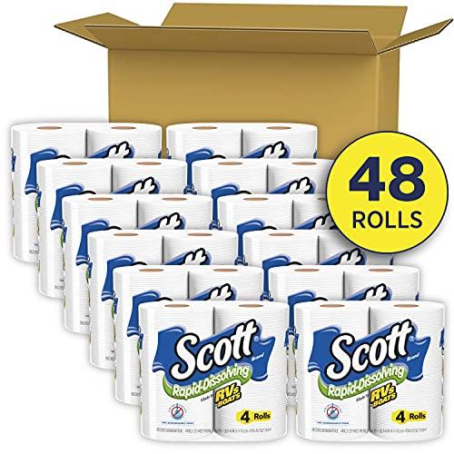 Scott Scott Rapid Dissolving Toilet Paper, 4 Rolls (Pack of 12)