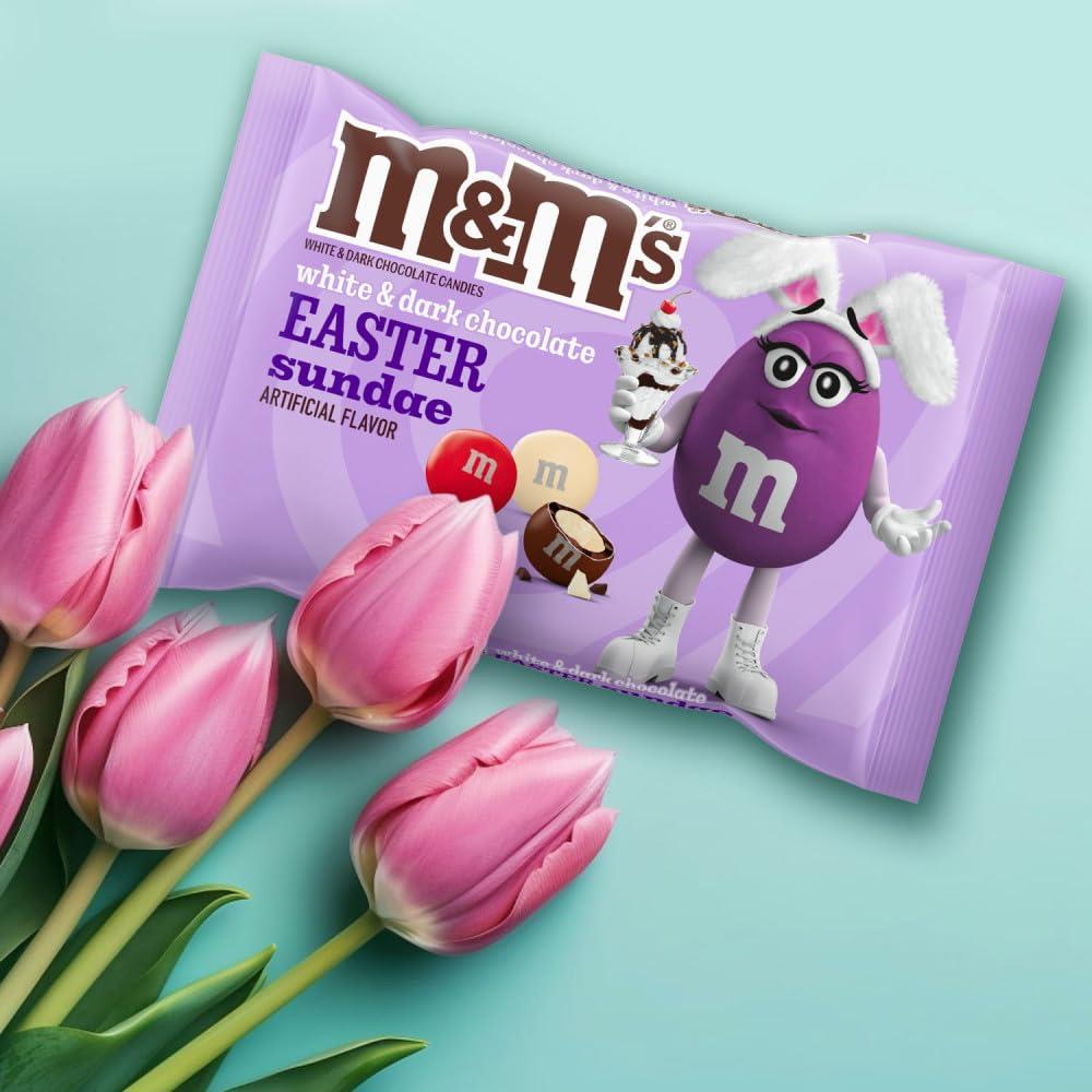 M&M\'S M&M\'S White & Dark Chocolate Easter Sundae Candy, 7.44 oz Bag