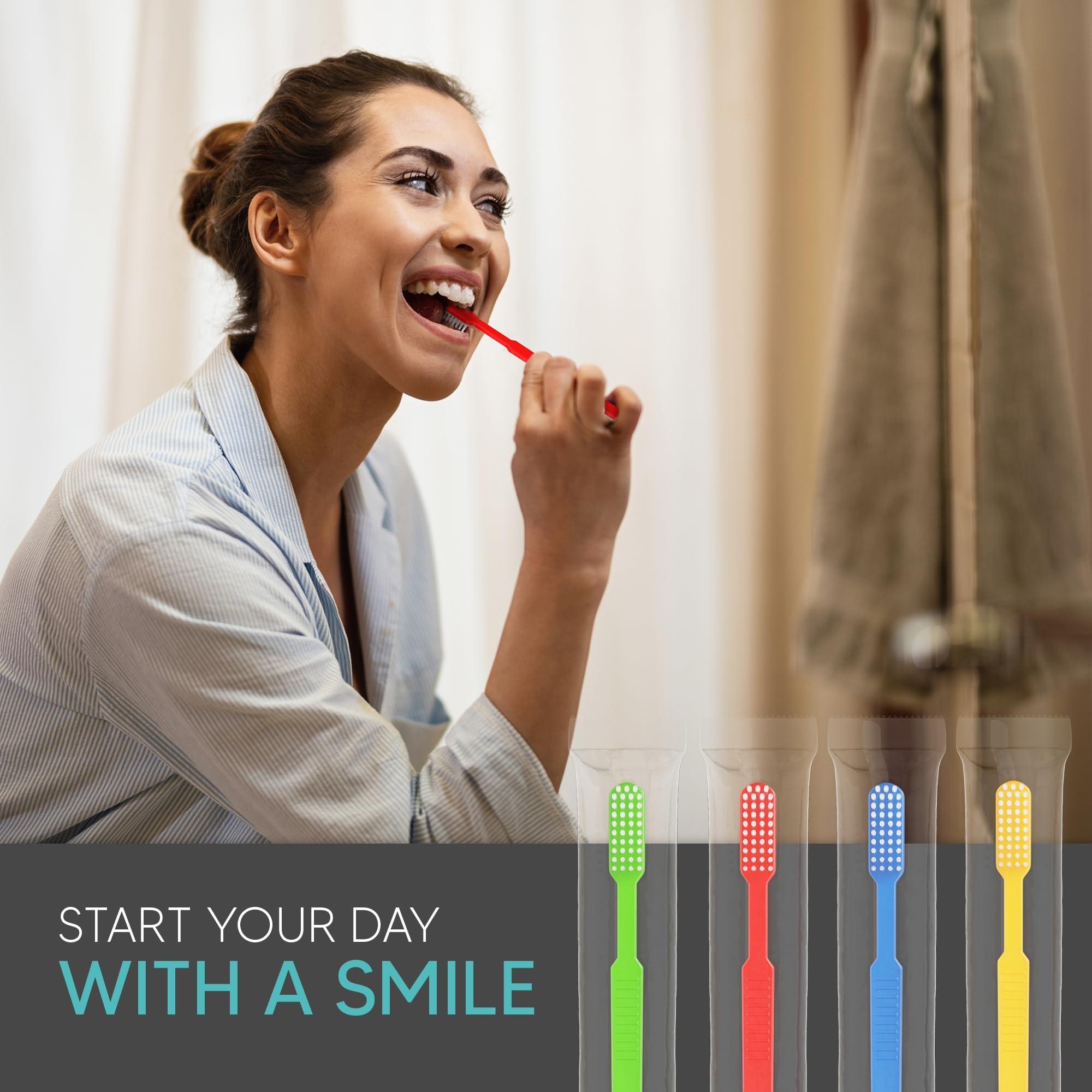 Pruvade Pruvade 150 Pack Disposable Toothbrushes with Toothpaste, Built in | Prepasted Toothbrushes Individually Wrapped | Single Use Waterless Tooth Brush Soft Bristles for Airbnb, Hotel, Camping, Travel