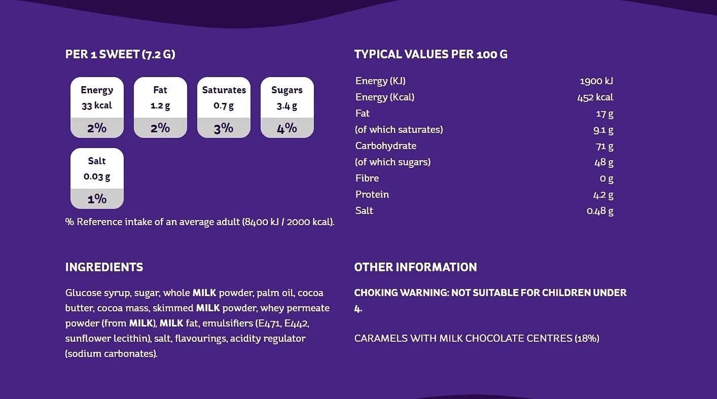 Chocolate Eclairs Cadbury Eclairs Chocolate Bag Imported from the UK, England 130g ( 4.58 Ounce)