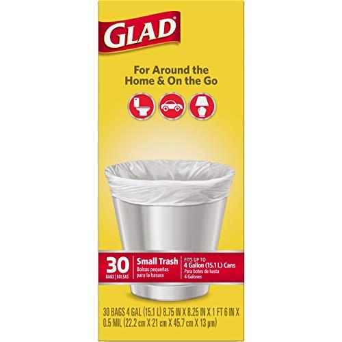 Glad Glad Small Trash Bags - 4 Gallon - 30 Count (Pack of 6)