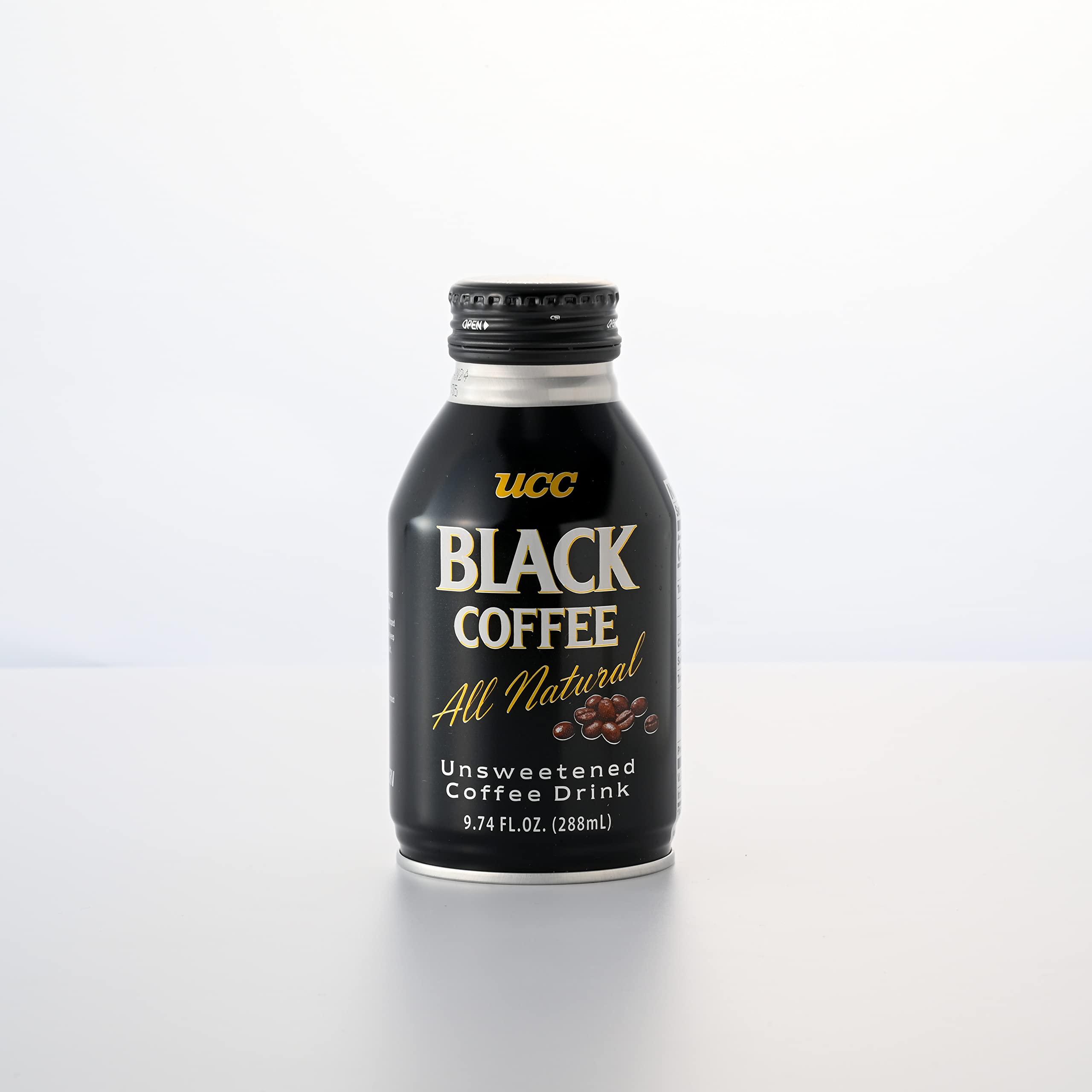 UCC UCC Ready to Drink Black Coffee, 9.74 FL OZ (Pack of 24), All Natural Unsweetened Coffee, Instant Drinks, Ingredients Water & Coffee, Smooth and Creamy, Convenient Bottle, Imported from Japan