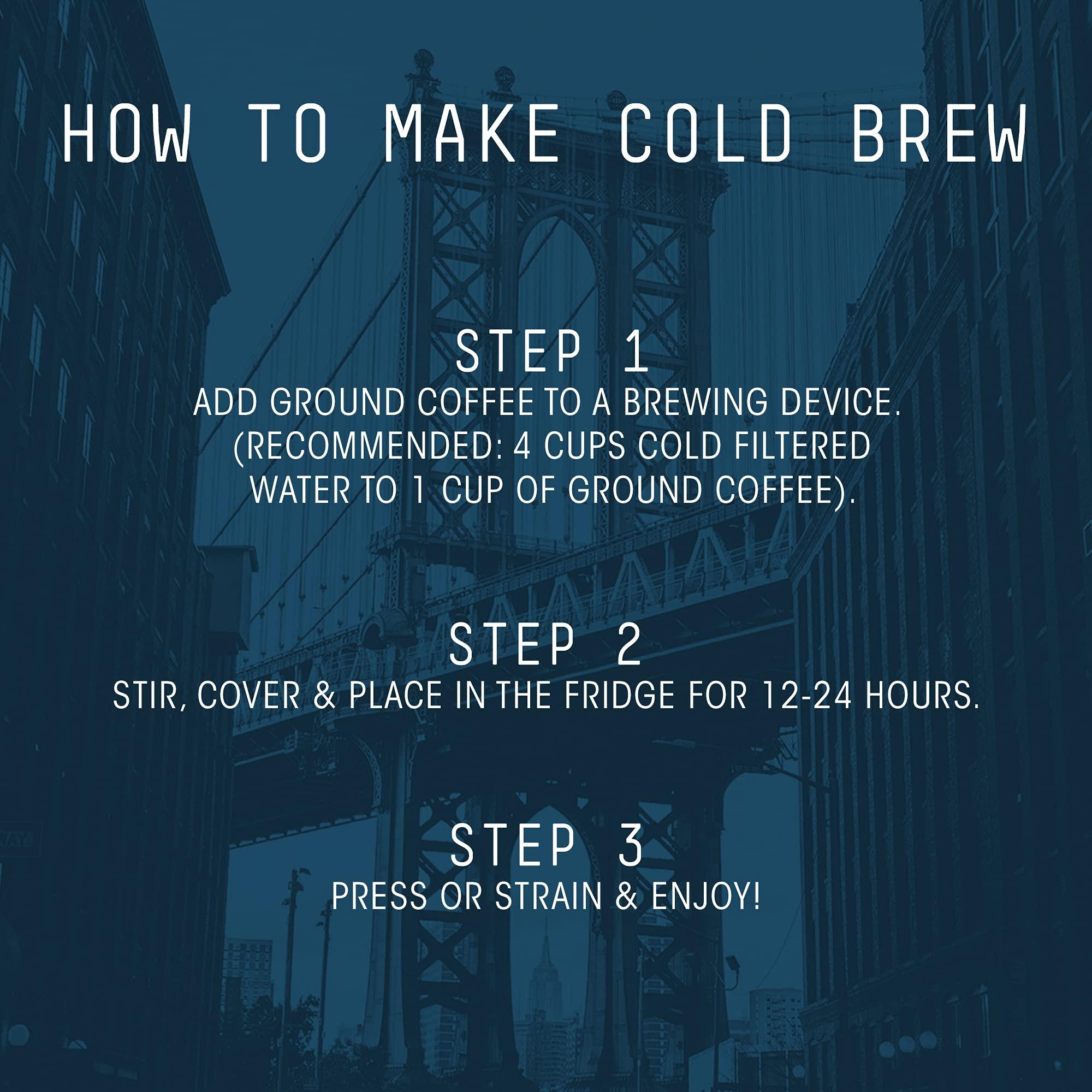 STONE STREET COFFEE COMPANY Stone Street Cold Brew Coffee, High Caffeine Boost Blend with Chocolate Mocha Flavor, Coarse Ground Flavored Coffee, Dark Roast, 1 LB