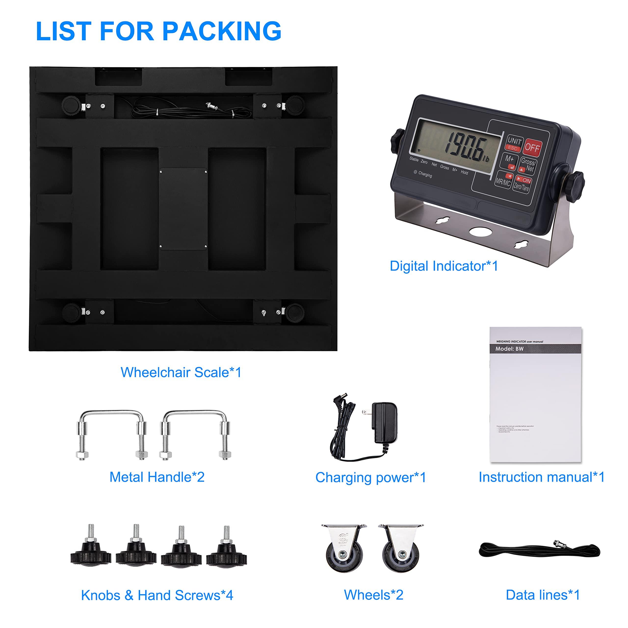 jwniuind Wheelchair Scale for home use 700x0.2b Digital Medical Scale with Dual Ramp