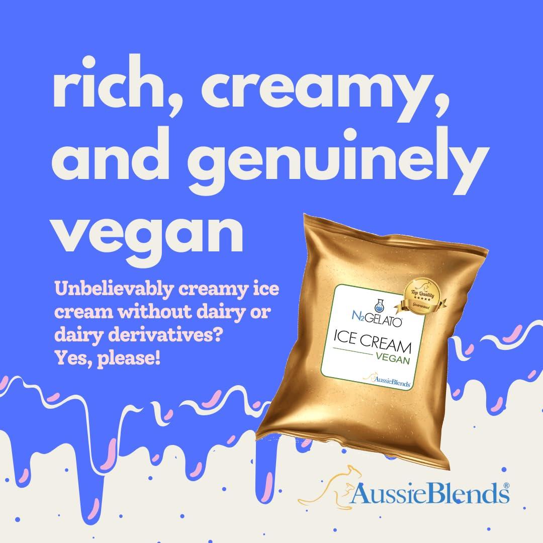 AussieBlends AussieBlends Vegan Ice Cream Mix for Soft Serve, Rolled Ice Cream, Gelato, Liquid Nitrogen Ice Cream, Hard Ice Cream, and Scooped Ice Cream, 1-Pack