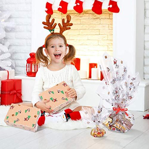 TOYANDONA TOYANDONA Christmas Cellophane Wrap Roll, 2.5 Mil Thickness Clear Cellophane Wrap Christmas Cellophane Wrapping Paper for Arts Crafts Baskets (30mx40cm)