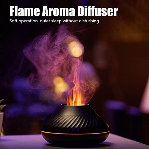 Generic Flame Fire Humidifier and Aromatherapy Diffuser (White)
