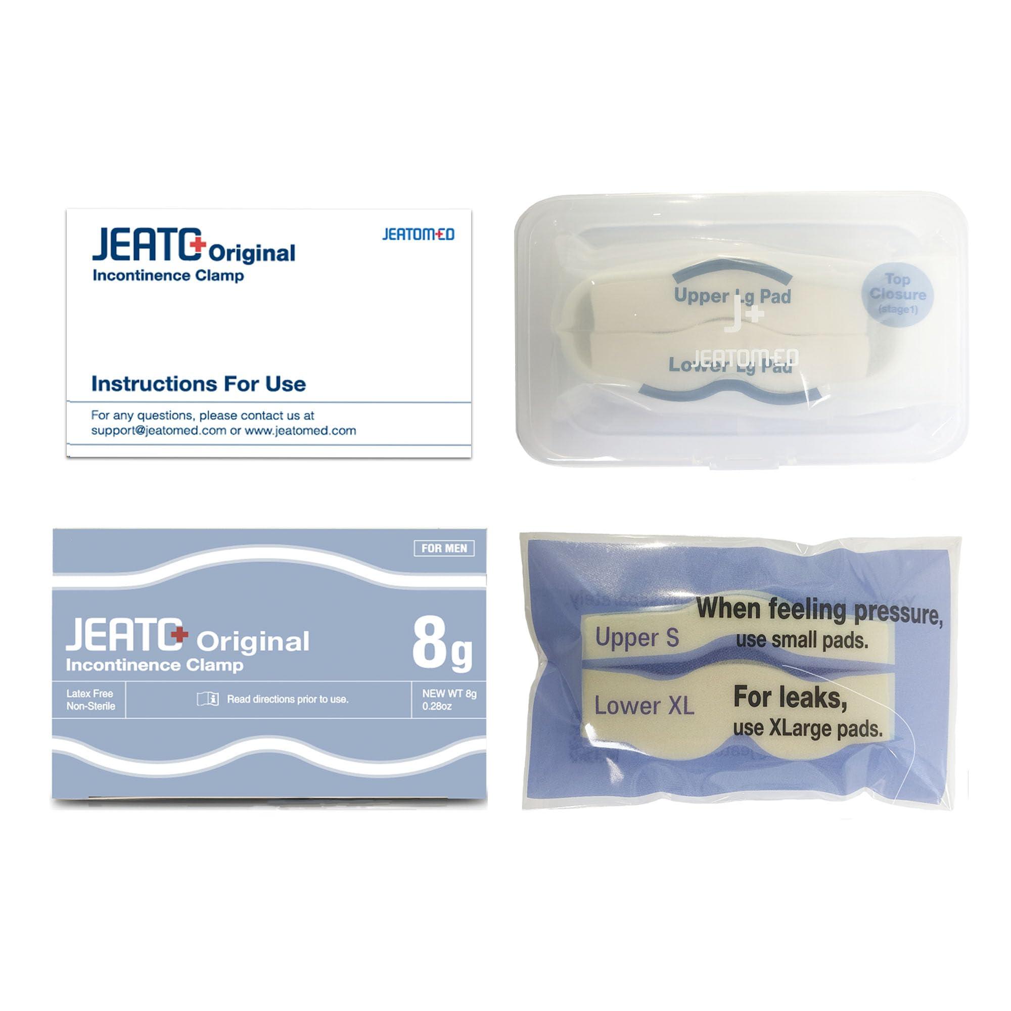 Jeato Jeato Original Incontinence Clamp - Light and Comfort Clamp for Male Incontinence - 0.28 oz, Replaceable Pad (3 Adjustable Sizes Included)