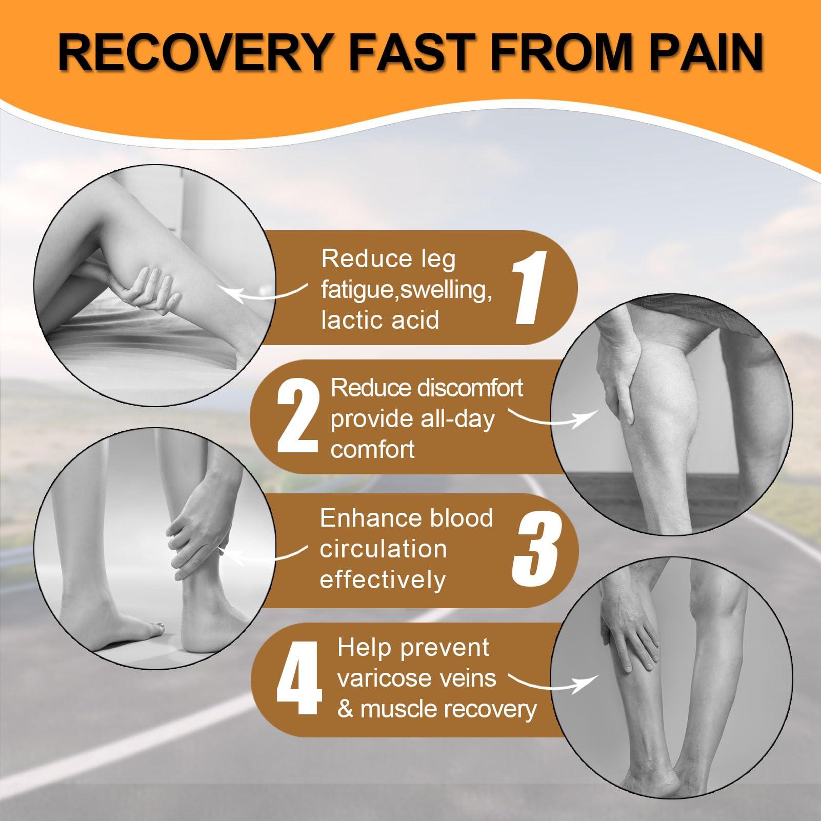 VOMFIT 4 Pairs Plus Size Compression Socks for Women & Men, Extra Wide Calf 20-30 mmhg Knee High Compression Stockings for Circulation Swelling Support