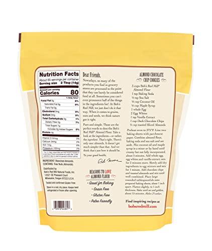 Bob's Red Mill Bob\'s Red Mill Blanched Almond Flour, Finely Sifted 2 Pound (Pack of 4) - Non-GMO, Gluten Free, Paleo, Vegan, Keto Friendly