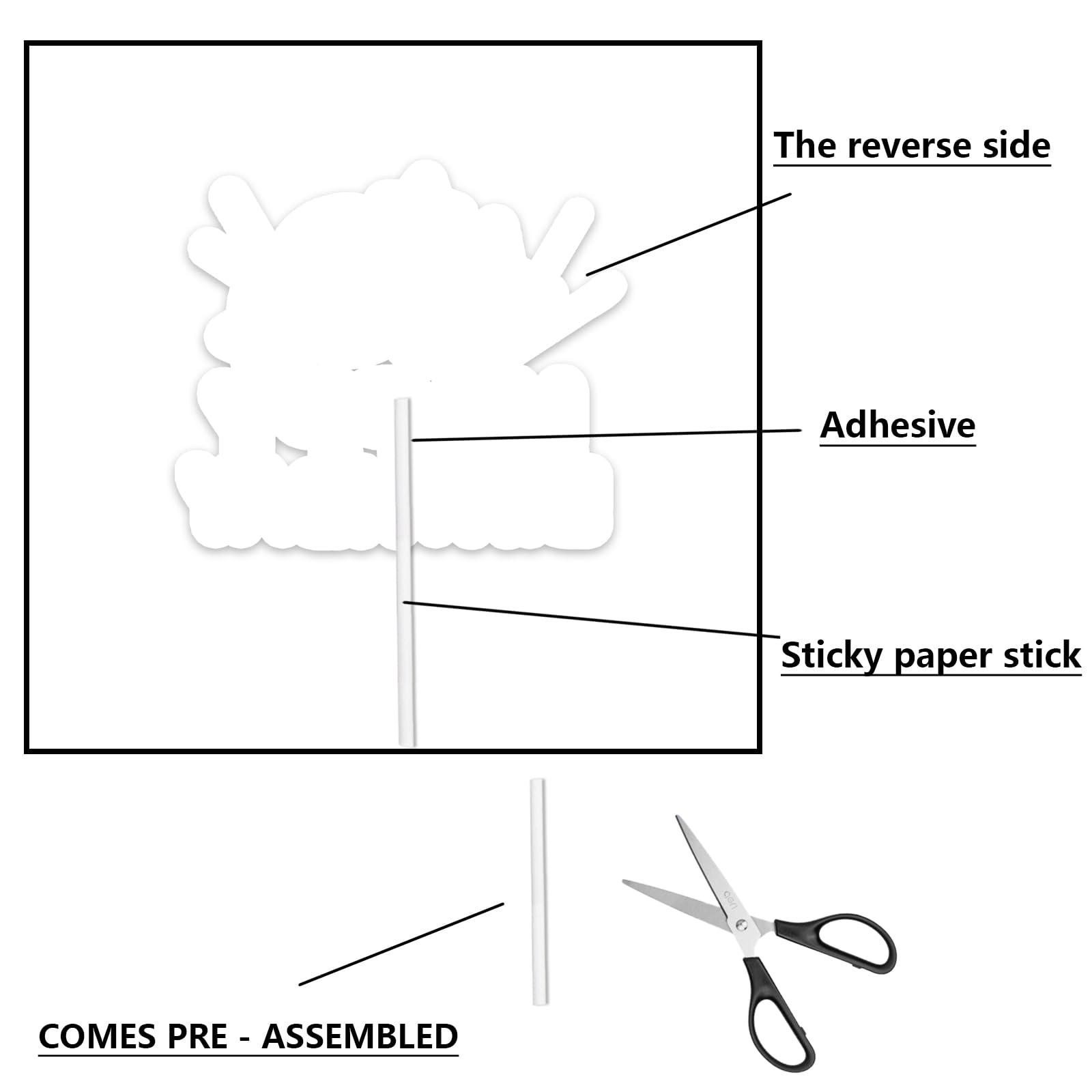 HEYUWING Colorful Glitter Star Happy Birthday 20 Cake Topper Lets Glow Crazy Party Theme Decoration Supplies Boys Girls Happy 20th Birthday Anniversary Party Decor Supplies