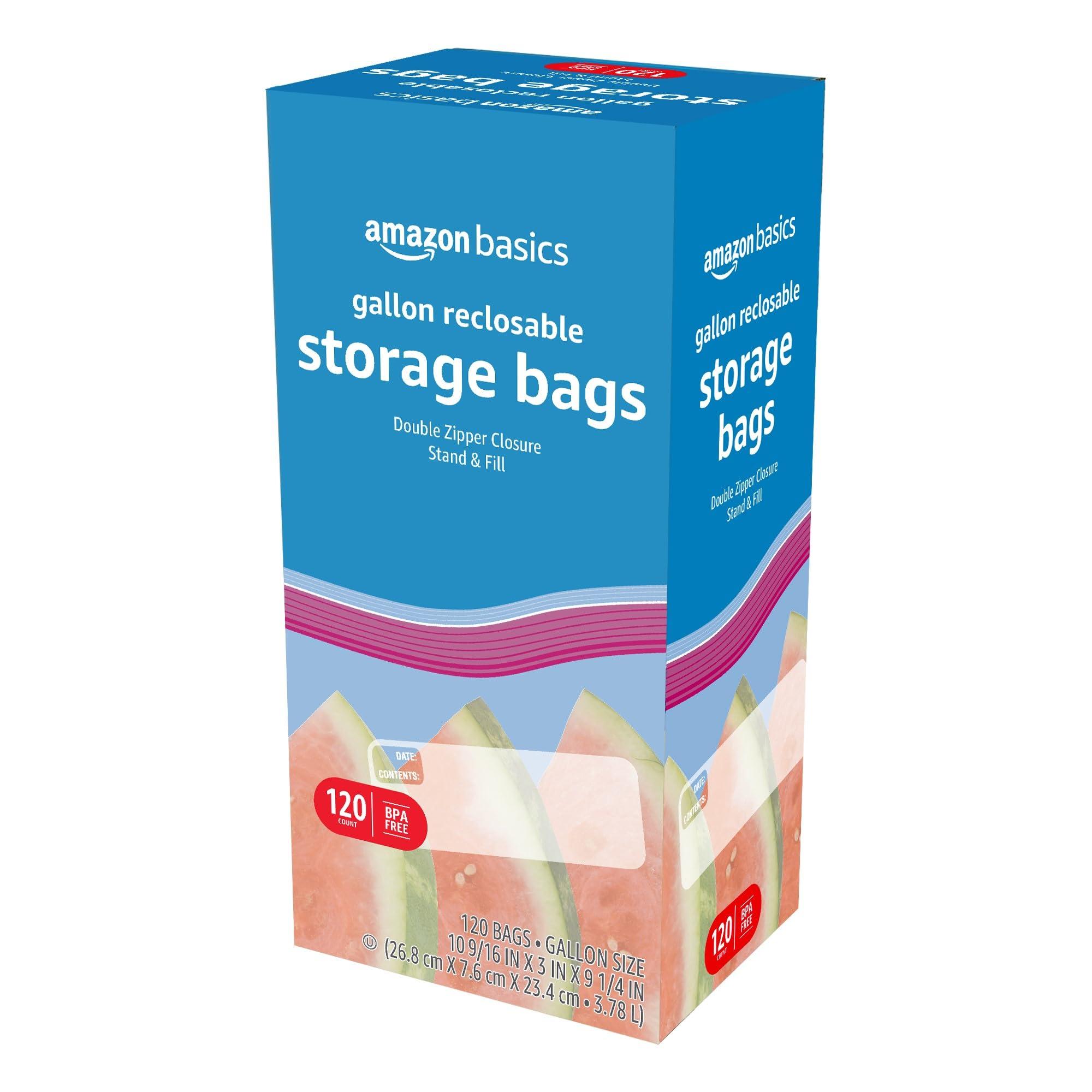 Amazon Basics Amazon Basics Gallon Food Storage Bags, 120 Count