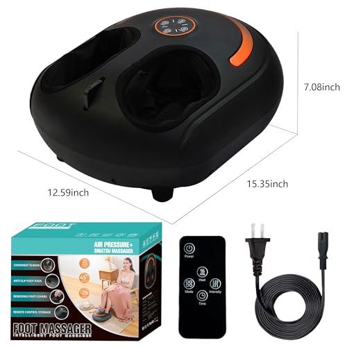 Wedpun Wedpun Foot Massager with Heat Shiatsu Foot Massager with Remote Deep Kneading Relief for Tired Electric Feet Massager Machine for Home and Office Gifts for Mom Dad Fits up to Men Size 13 Black