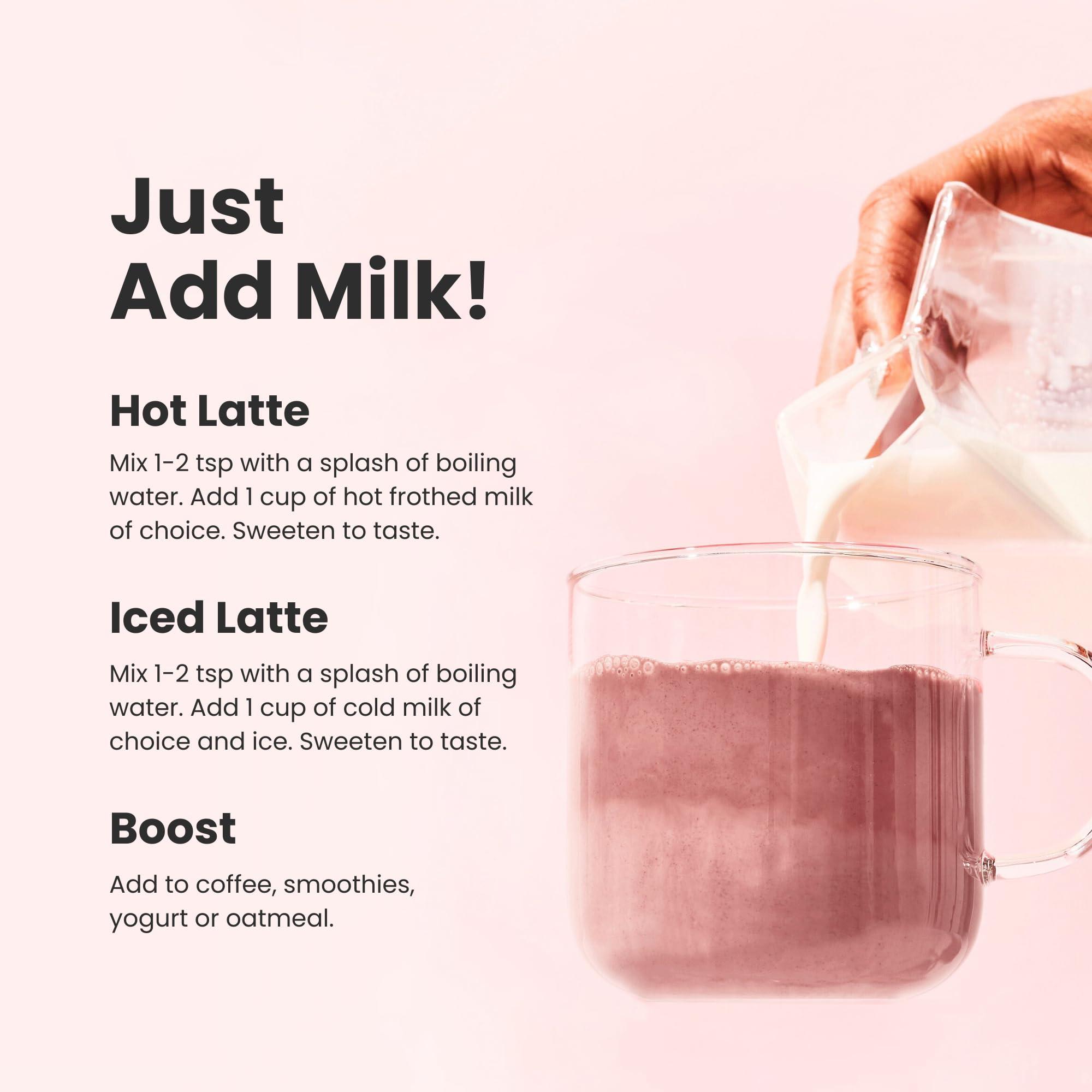 Blume Blume Organic Rose London Fog Earl Grey Tea | Decaf Black Tea, Rose Petal Powder, Vanilla, Tart Cherry, and Bergamot | Plant Based Superfood Latte | Vegan Gluten Free Drink | 30 Servings