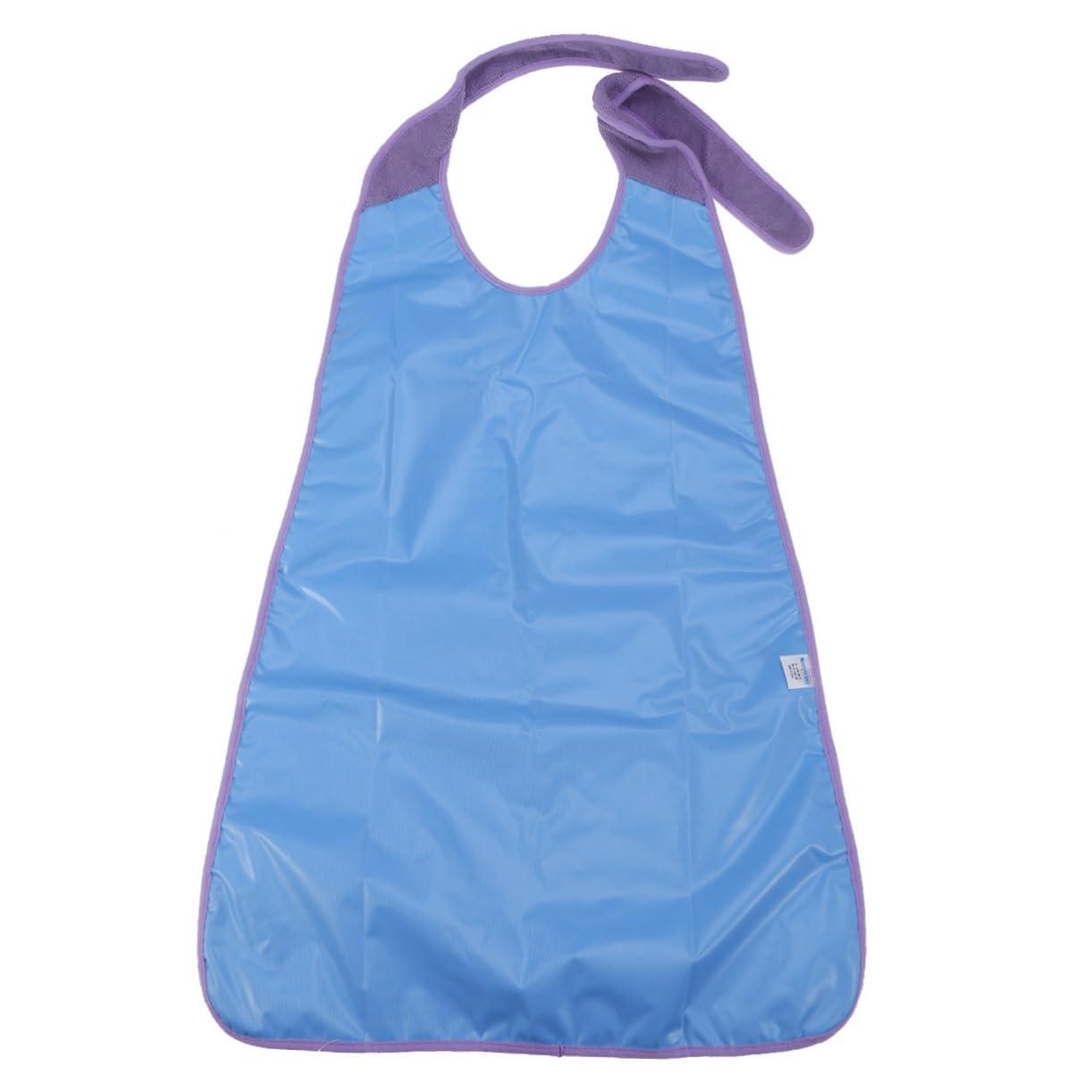 Ipetboom Ipetboom Waterproof Washable Adult Bibs Elderly Mealtime Protector Cloth Bibs Tie-back for Disabled Purple AB-241P