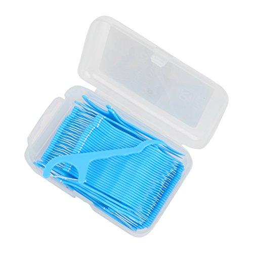 DentAdvance DentAdvance Original Dental Floss Picks - Easy Reach Back Teeth | Tooth Flossers |Blue, Unflavored, 70 ct, w/ Travel Case