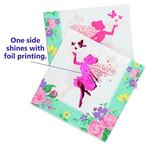 Iconikal Iconikal Dinner Party Paper Napkins, Floral Fairy, 48-Count